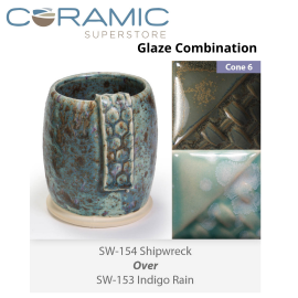 Shipwreck SW154 Over Indigo Rain SW153 Stoneware Combination Shipwreck SW154 Over Indigo Rain SW153 Stoneware Combination